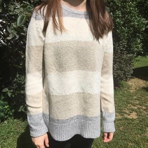 White Gray Cream Big Bulky Sweater